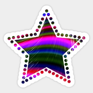 Rainbow Waves Fractal Art Sticker